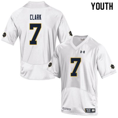 Notre Dame Fighting Irish Youth Brendon Clark #7 White Under Armour Authentic Stitched College NCAA Football Jersey STY3199LP